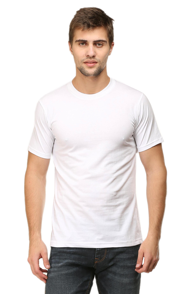 Classic - Evoke Bean Unisex Regular Fit Solid T-Shirt – White