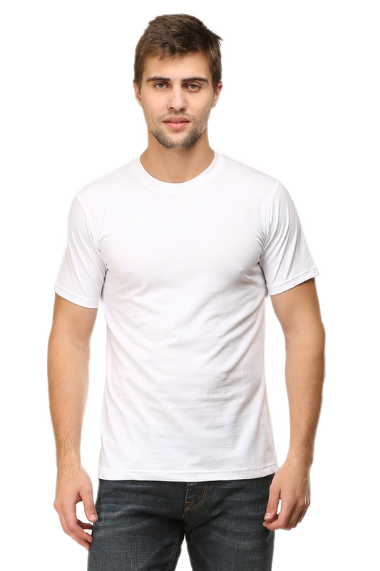 Classic - Evoke Bean Unisex Regular Fit Solid T-Shirt – White