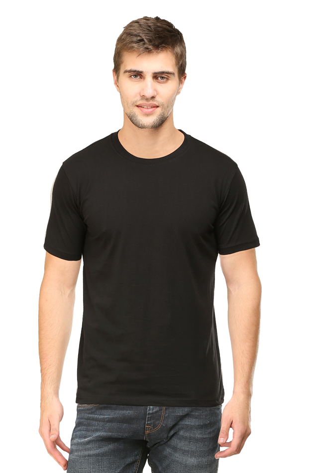 Classic - Evoke Bean Unisex Regular Fit Solid T-Shirt – Black