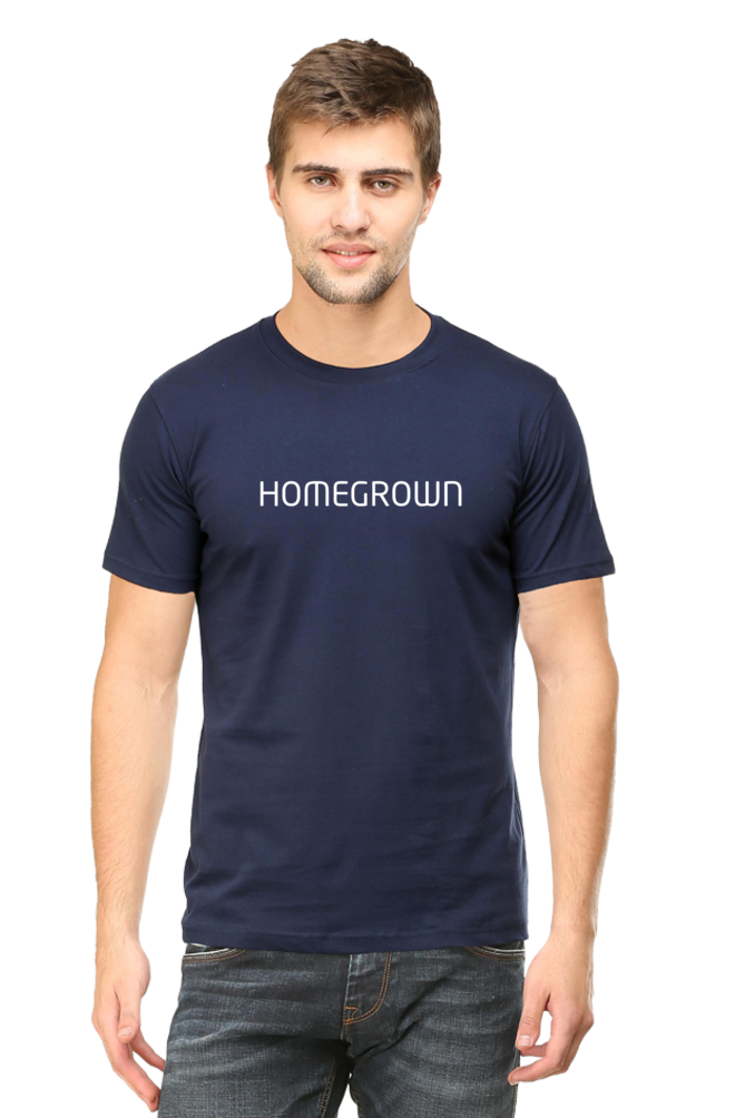 Homegrown - Evoke Bean Unisex Regular Fit Printed Graphic T-Shirt – Navy Blue