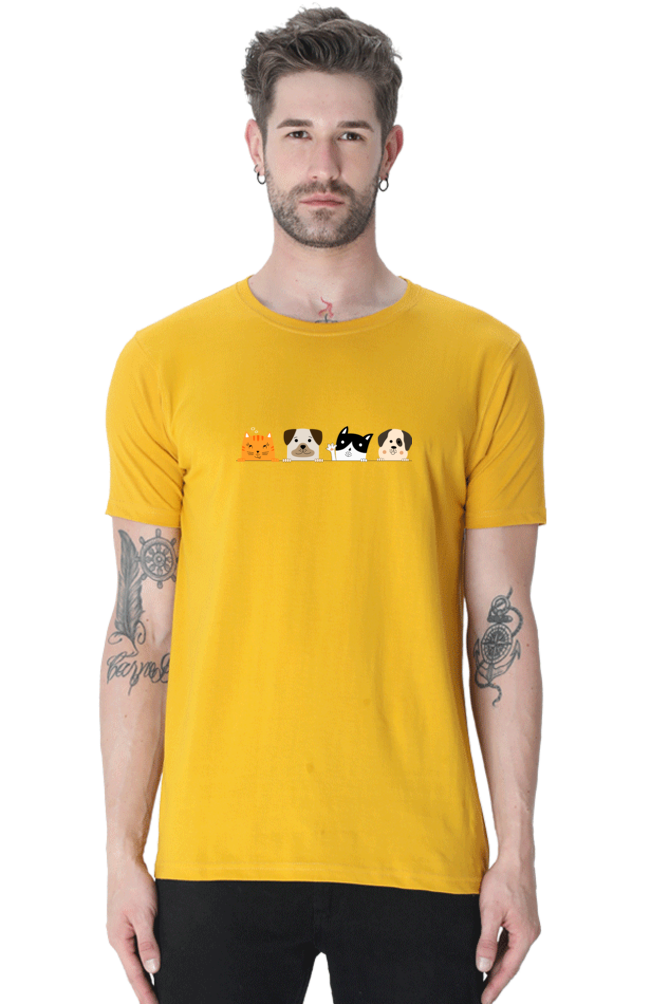 Hangout - Evoke Bean Unisex Regular Fit Printed Graphic T-Shirt – Mustard Yellow