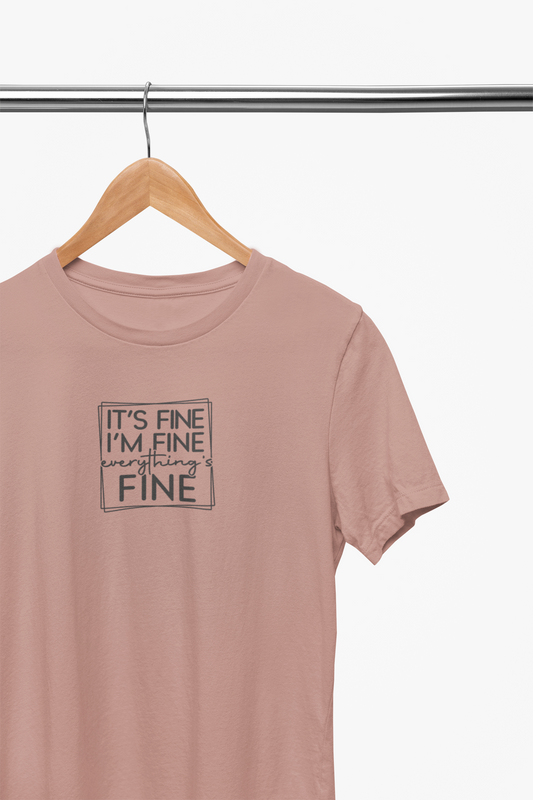 It's fine - Evoke Bean Unisex Regular Fit Printed Graphic T-Shirt – Light Brown