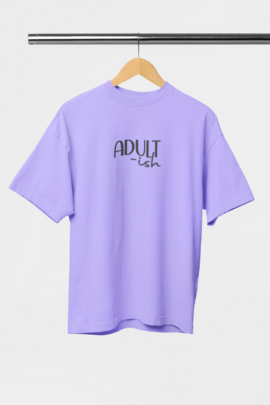 Adultish - Evoke Bean Unisex Oversized Printed Graphic T-Shirt – Lavender